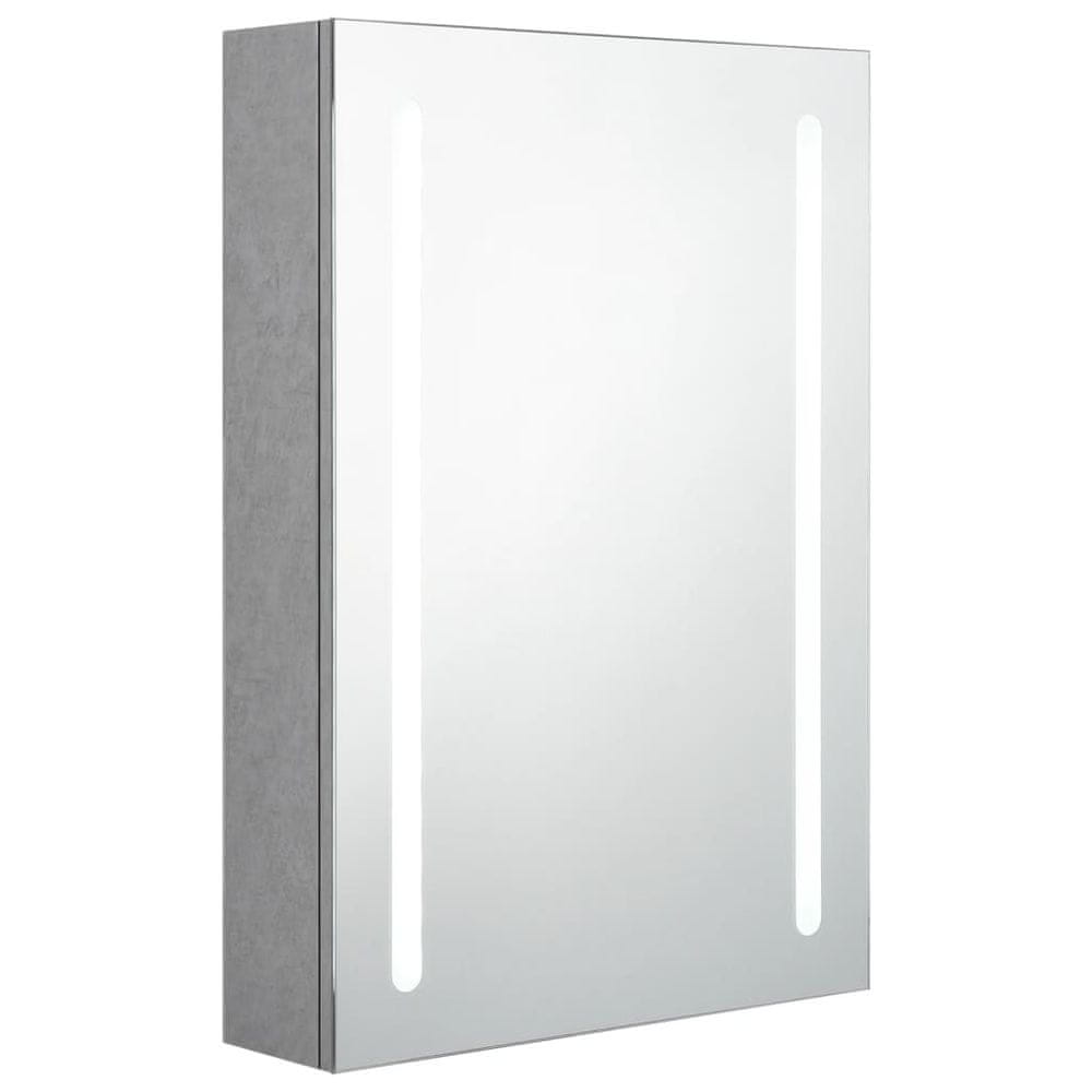 Vidaxl LED kúpeľňová zrkadlová skrinka betónovo-sivá 50x13x70 cm